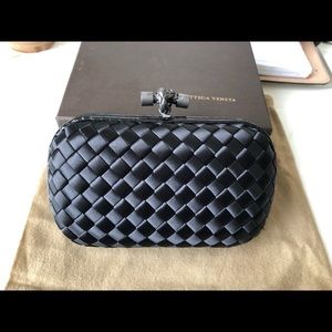 Bottega Veneta Knot Snake-trimmed satin clutch